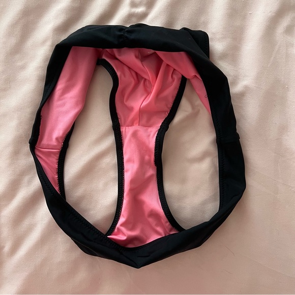 NWOT Victoria’s Secret Pink Black Scrunch Cheeky Bikini Bottom - Picture 4 of 5